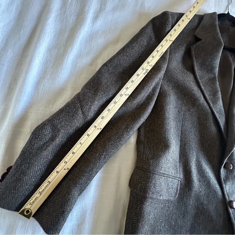 English Manor Blazer Mens 46 Herringbone Tweed Sport Coat Equestrian Heritage - Picture 9 of 13